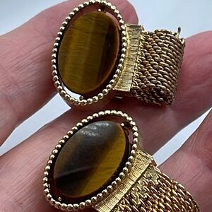 Vintage Tiger eye wrap around cuff links.